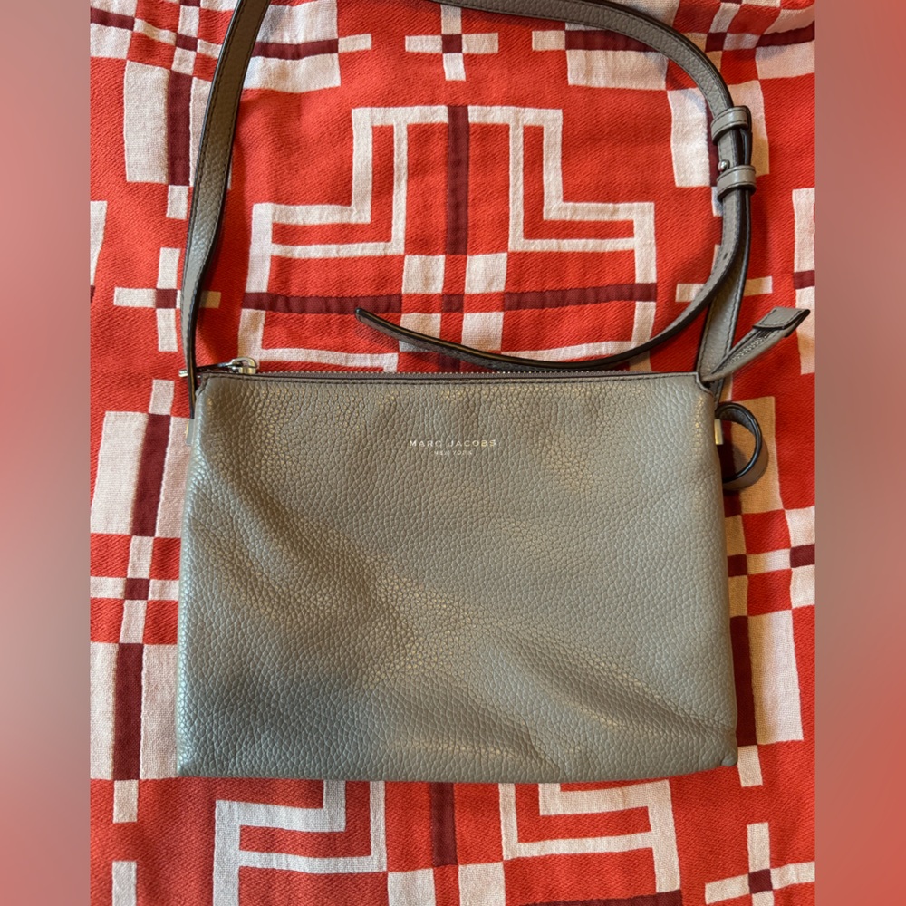 Marc Jacobs Warm Gray crossbody bag Black Interior with Silver Label